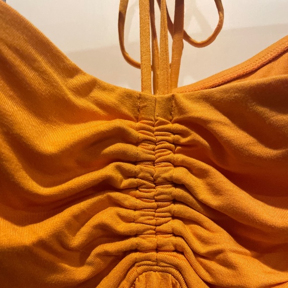 NEW ISABEL by Ingrid Isabel, Adorable Maternity Orange Babydoll Halter Top NWT - Picture 4 of 12